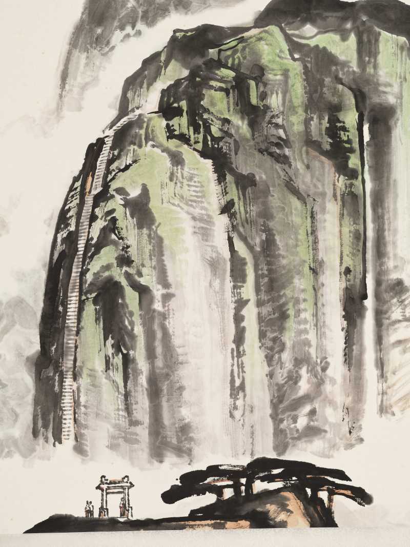 丁巳（1977年）作 林曦明 华山苍龙岭 - 图3