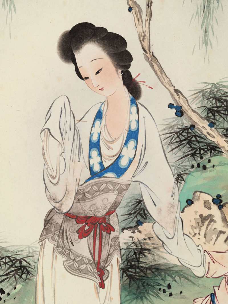 乙酉（1945年）作 王叔晖 教子图四屏 - 图12