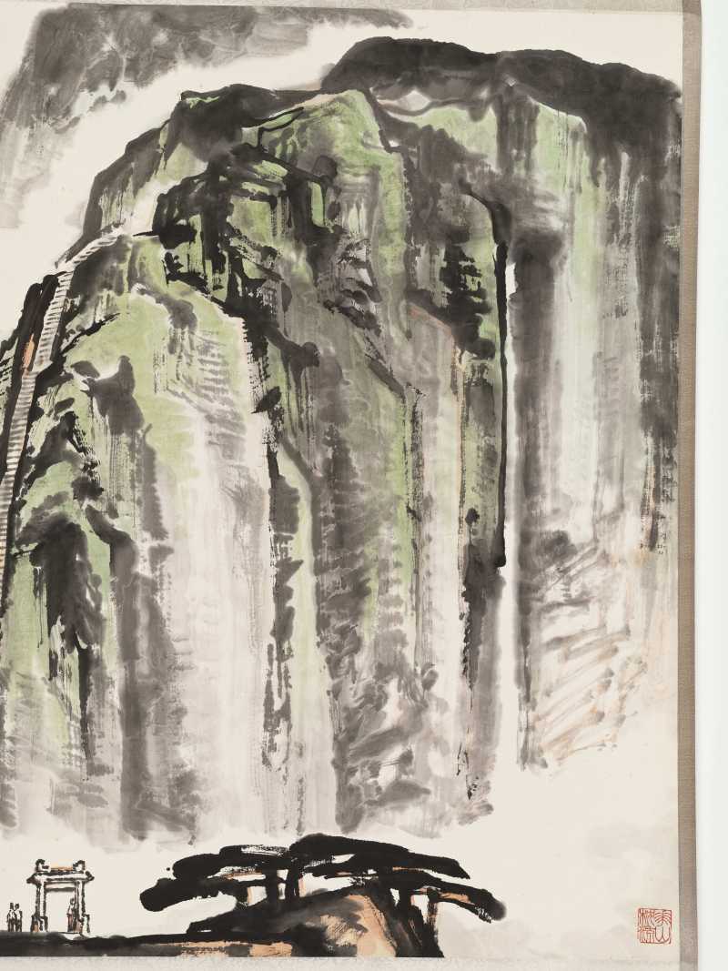 丁巳（1977年）作 林曦明 华山苍龙岭 - 图4