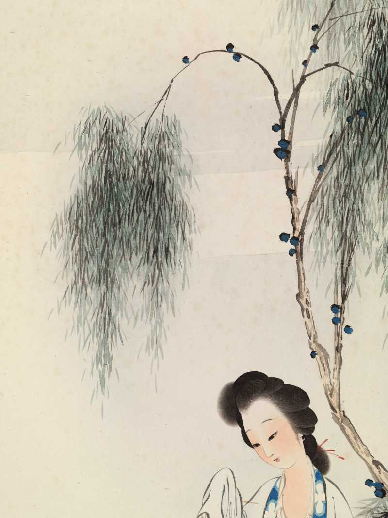 乙酉（1945年）作 王叔晖 教子图四屏 - 图14