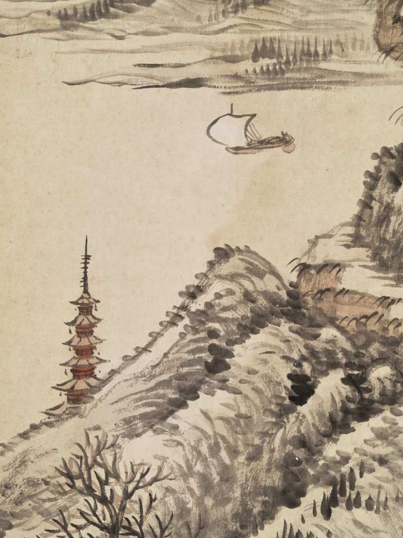 癸未（1883年）作 吴滔 山水四屏 - 图17