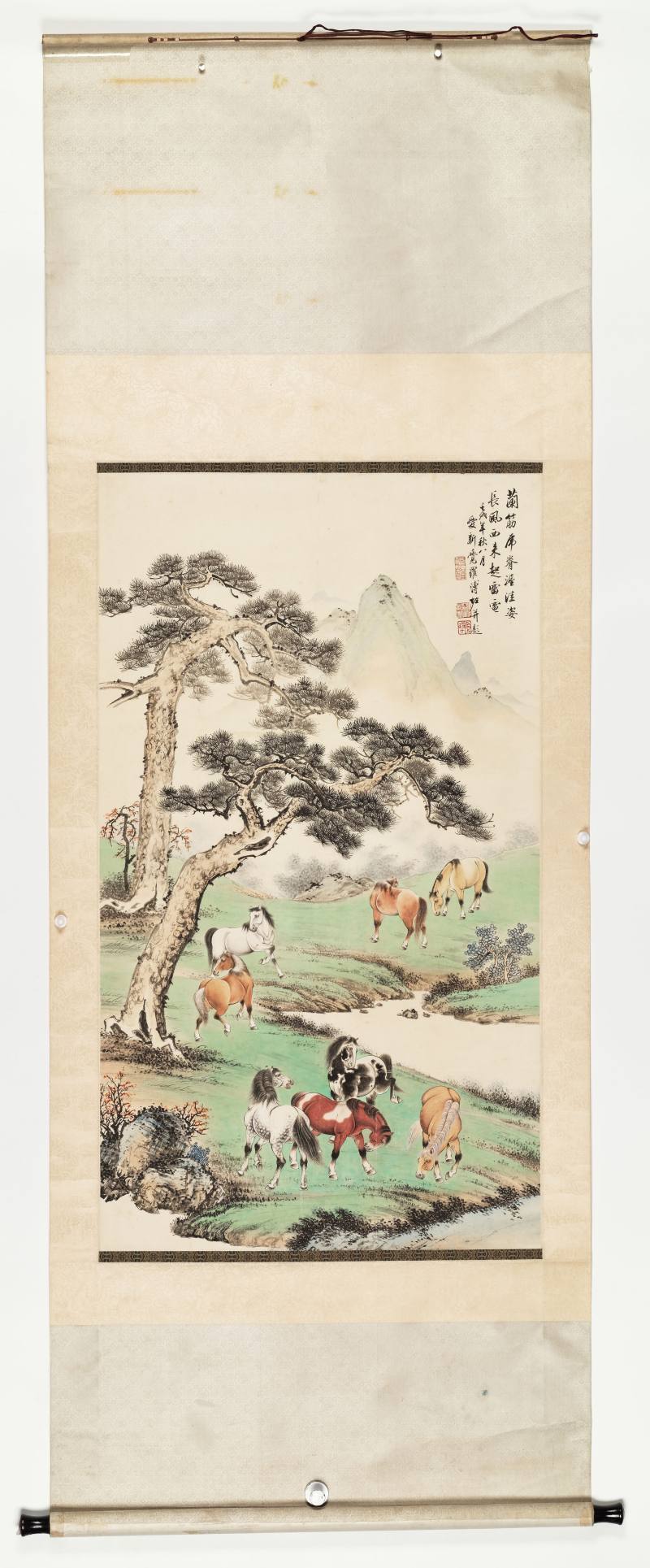 壬戌（1982年）作 溥佐 八骏图 - 图2