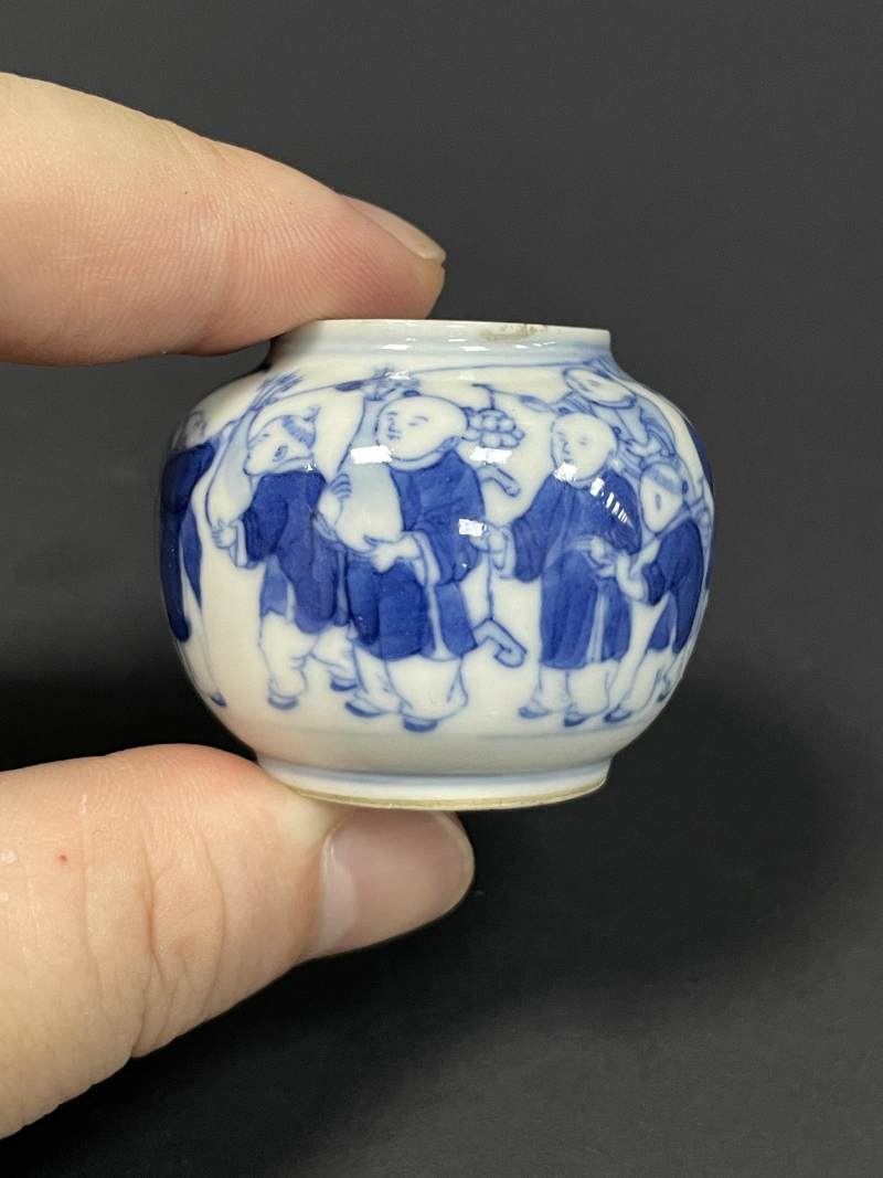 清光绪 青花婴戏图小糊斗 - 图4