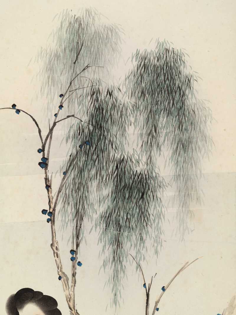 乙酉（1945年）作 王叔晖 教子图四屏 - 图15