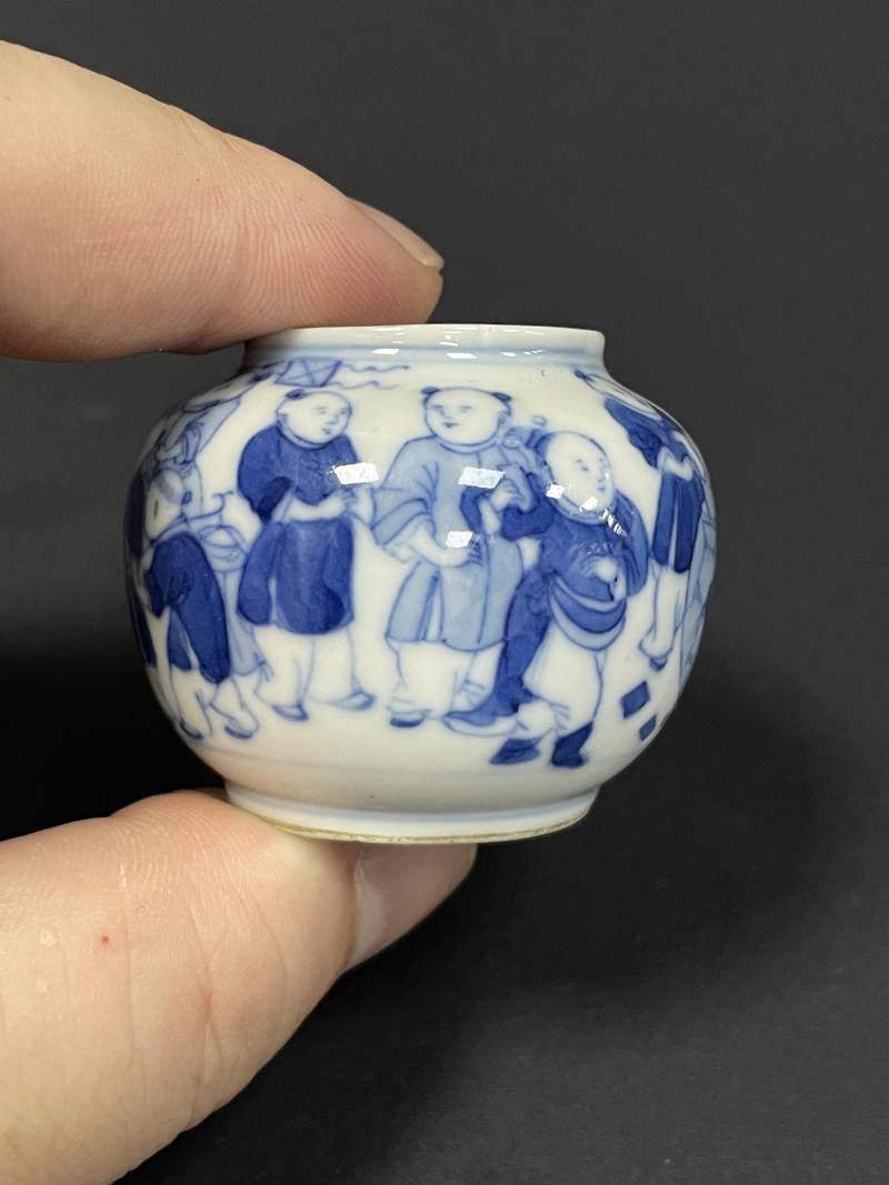 清光绪 青花婴戏图小糊斗 - 图5