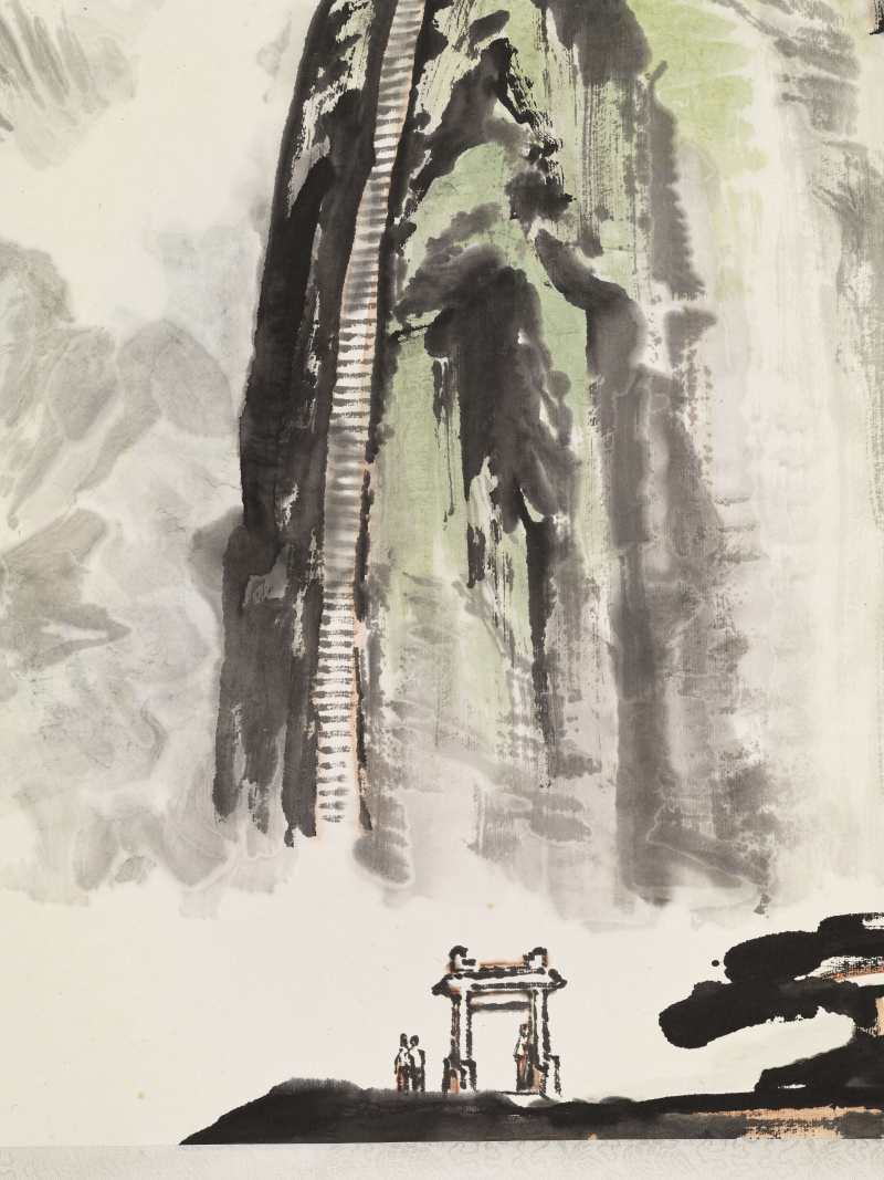 丁巳（1977年）作 林曦明 华山苍龙岭 - 图6