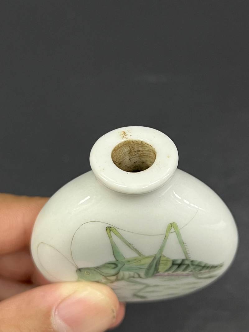 清中期 粉彩草虫纹烟壶 - 图6
