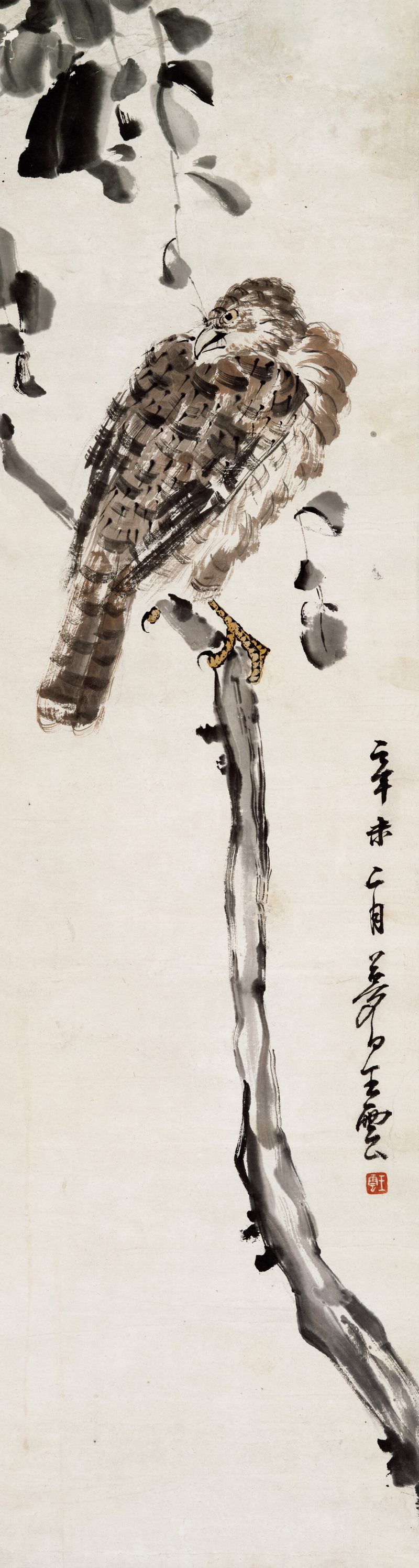 辛未（1931年）作 王梦白 苍鹰图
