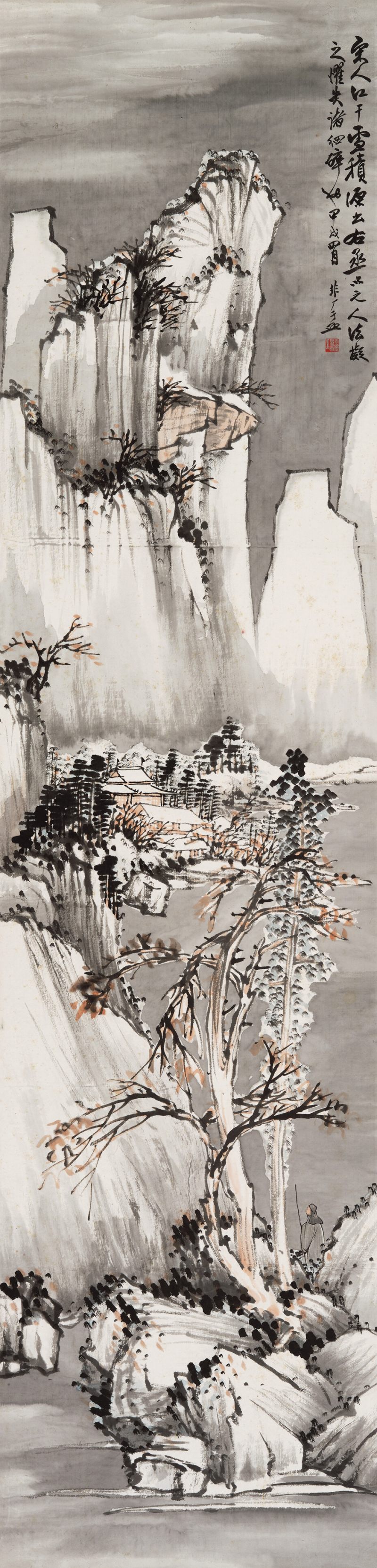甲戌（1934年）作 于非闇 雪景山水