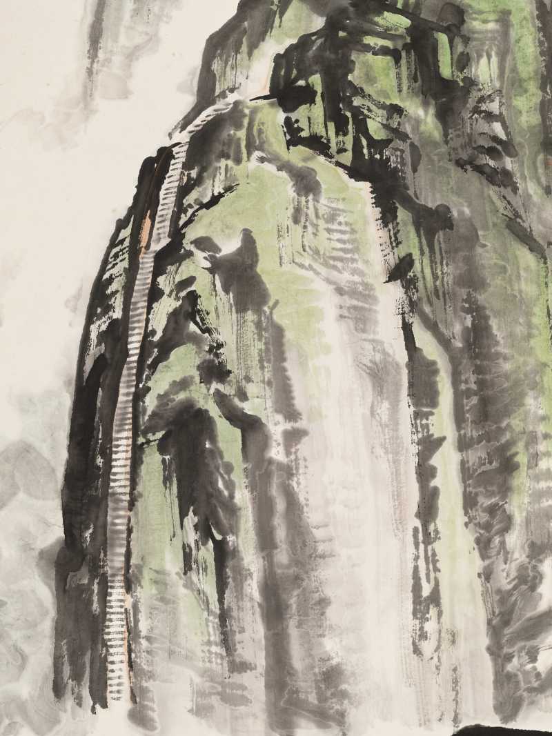 丁巳（1977年）作 林曦明 华山苍龙岭 - 图7