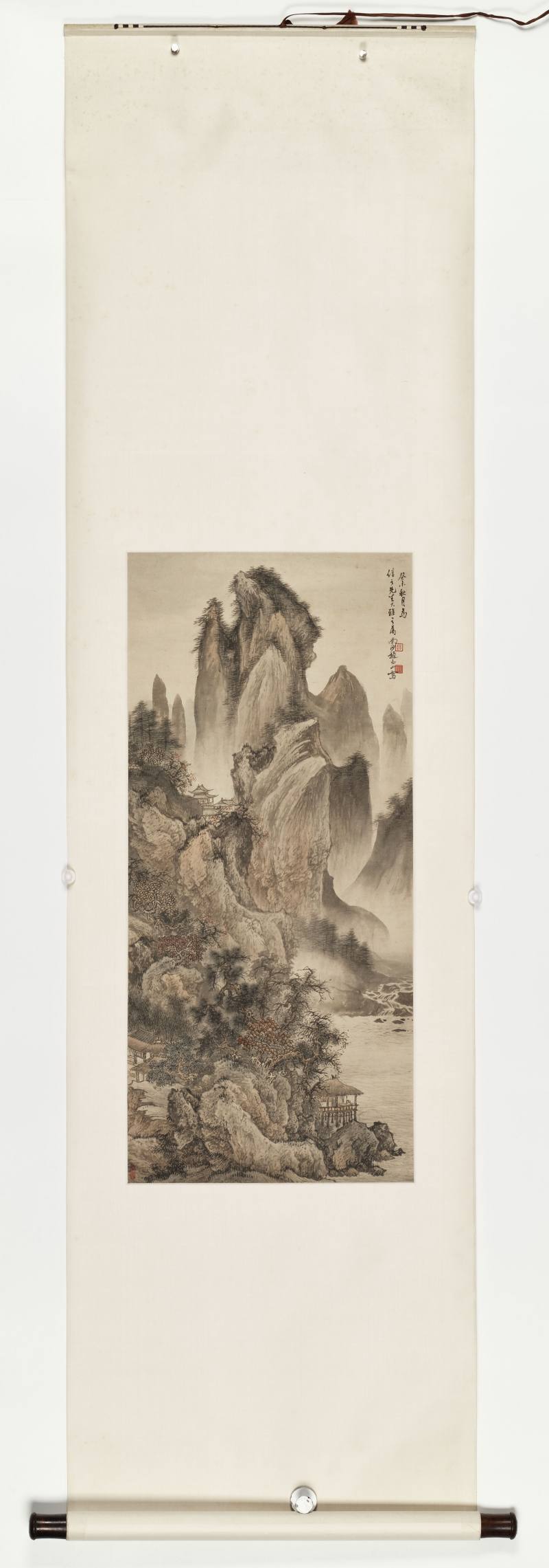 癸未（1943年）作 赵白山 溪山人家 - 图2