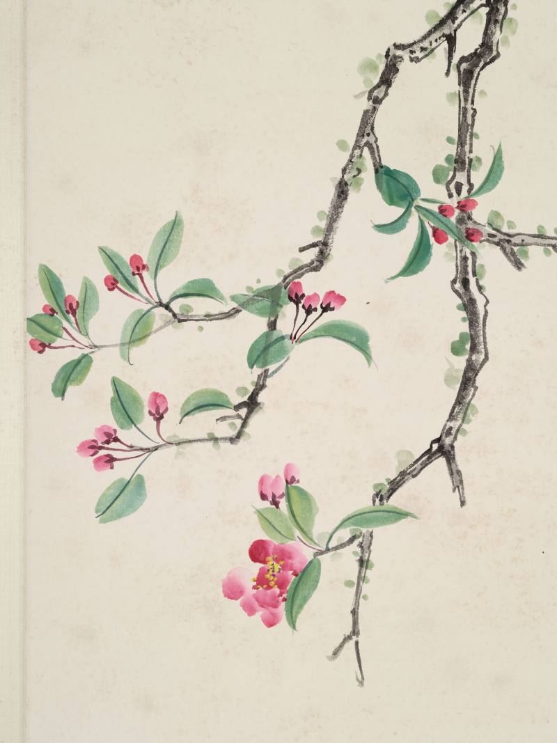 庚申（1980年）作 谢稚柳 桃花小鸟 - 图4