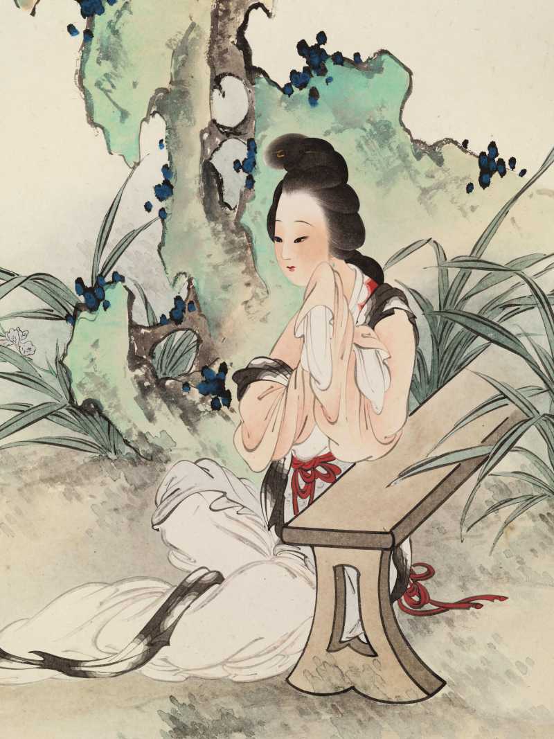 乙酉（1945年）作 王叔晖 教子图四屏 - 图20
