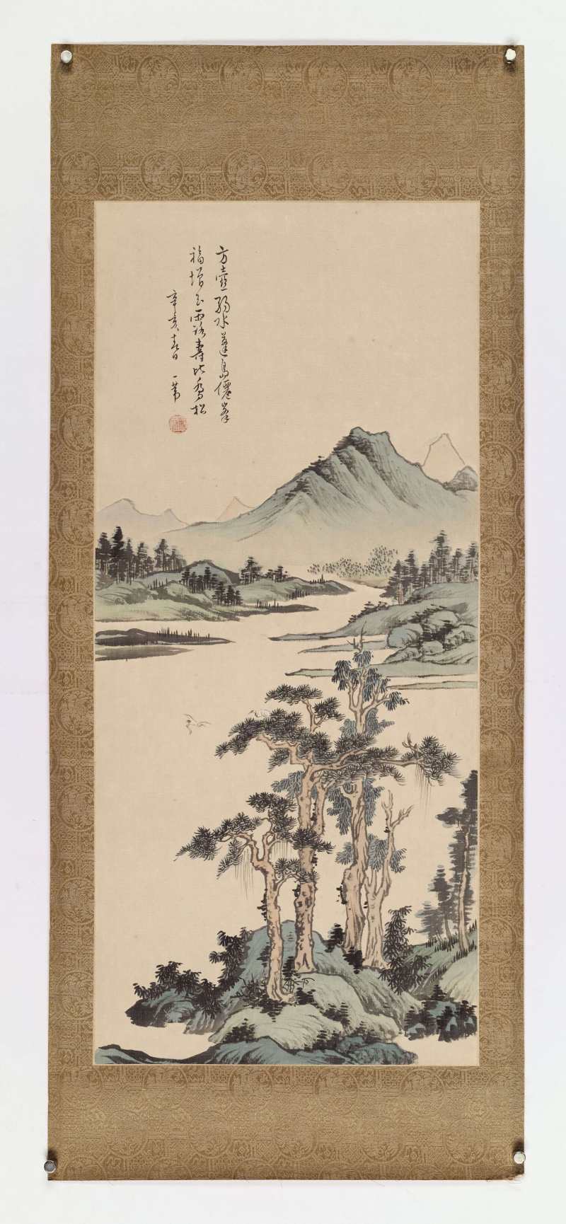 辛亥（1971年）作 萧一苇 山水四屏 - 图2
