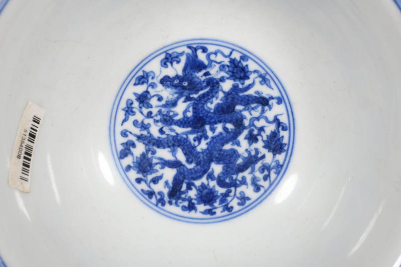 明 青花穿花龙纹高足碗 - 图3