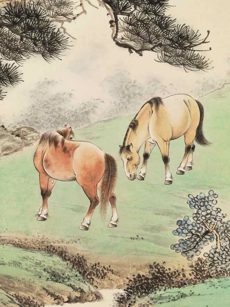 壬戌（1982年）作 溥佐 八骏图 - 图7