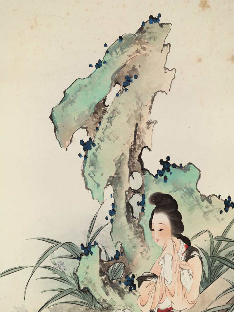 乙酉（1945年）作 王叔晖 教子图四屏 - 图21