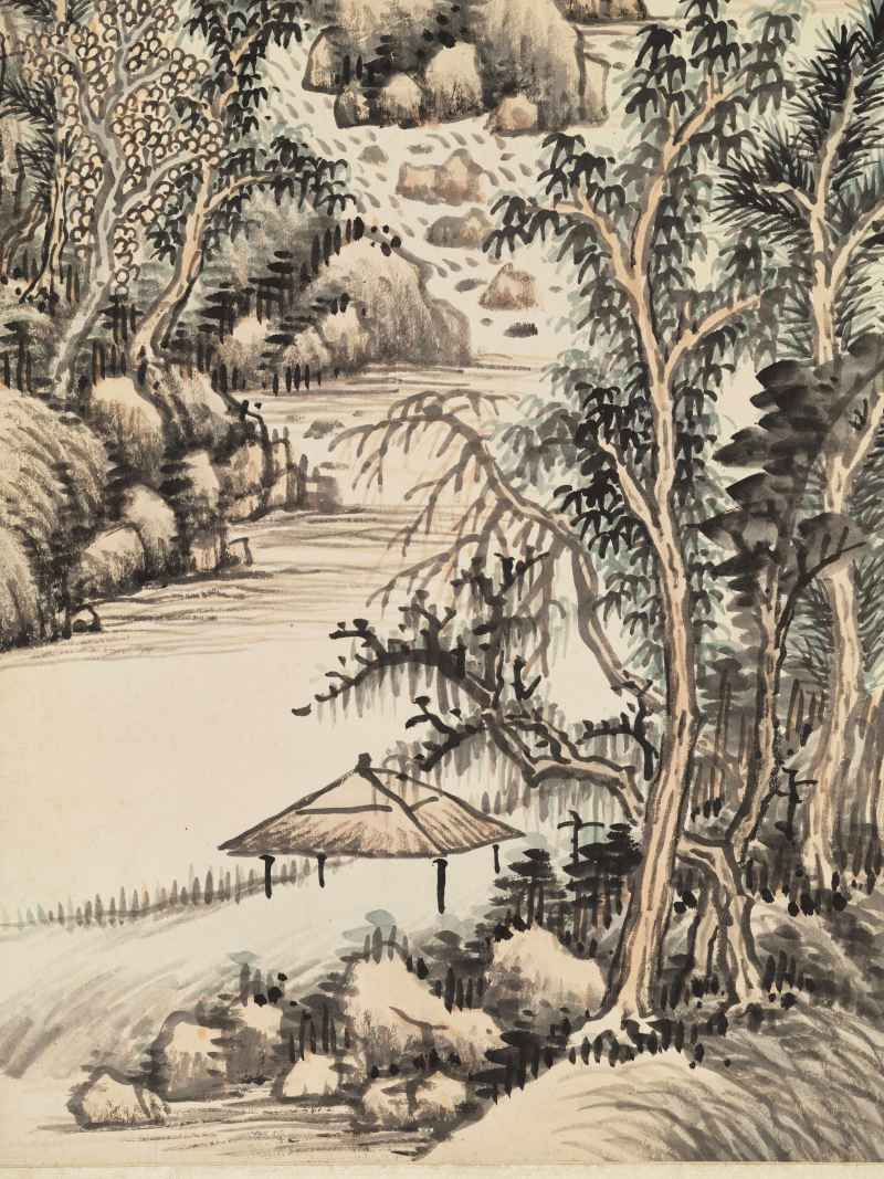 张石园 仿古山水二帧 - 图7