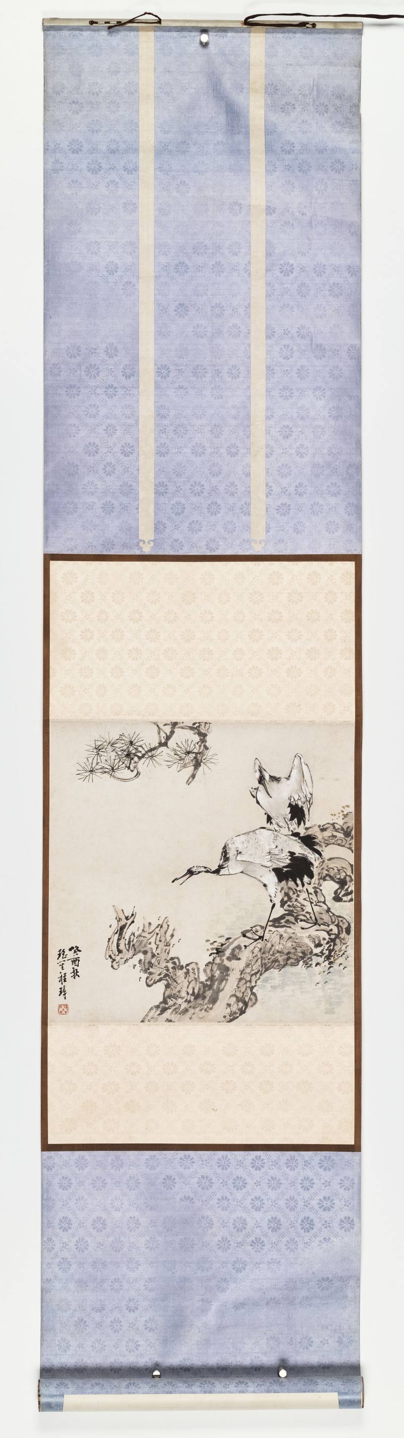 癸酉（1933年）作 程璋 仙鹤四屏 - 图9