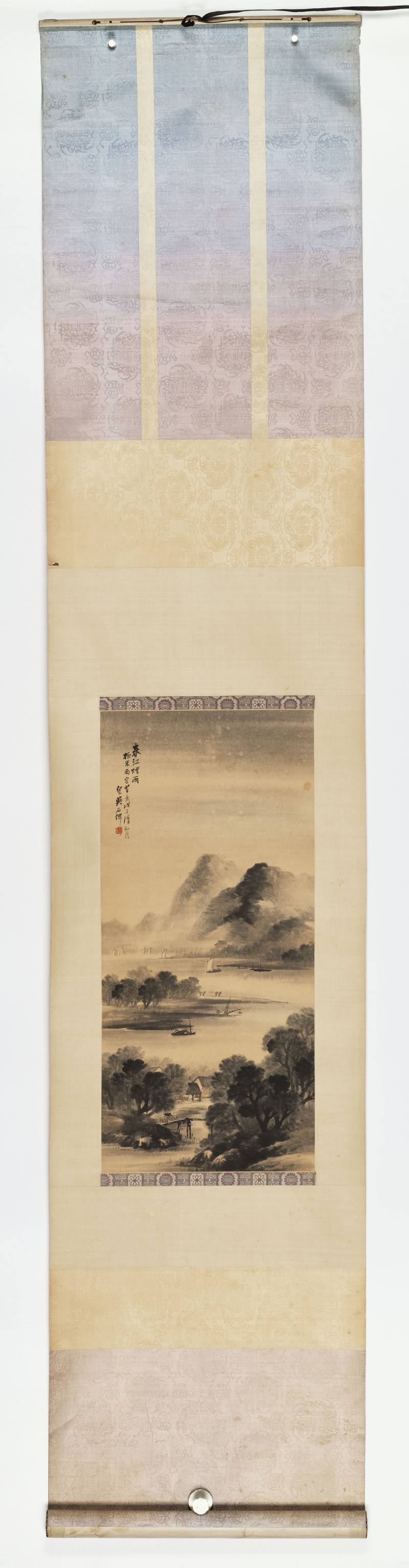 戊子（1888年）作 吴石仙 春江烟雨 - 图2