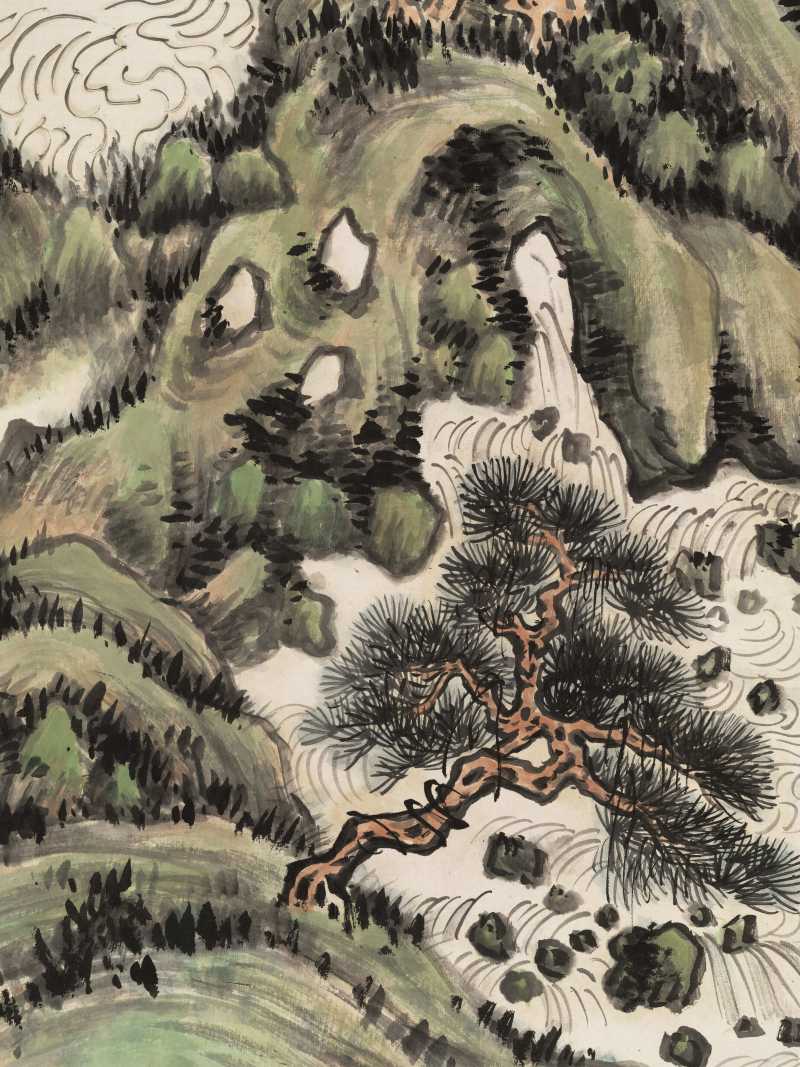 蒲华 山松秀色 - 图8