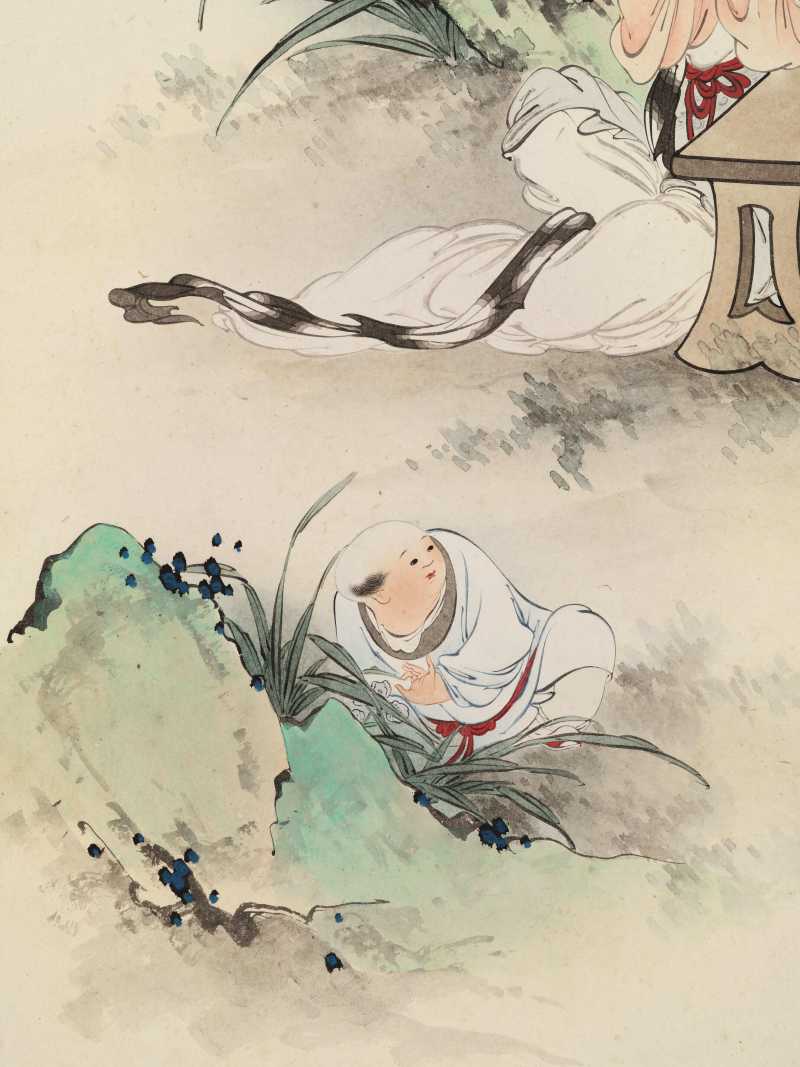 乙酉（1945年）作 王叔晖 教子图四屏 - 图22
