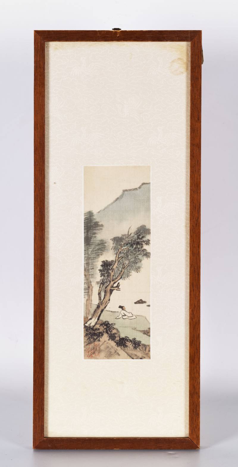 戊子（1948年）作 溥儒 山水人物四帧 - 图2