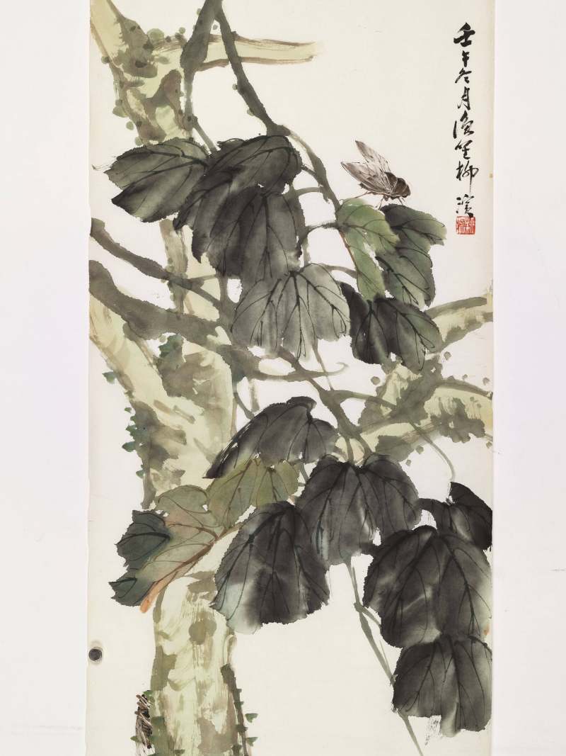 壬午（1918年）作 柳渔笙 梧桐凤仙 - 图3