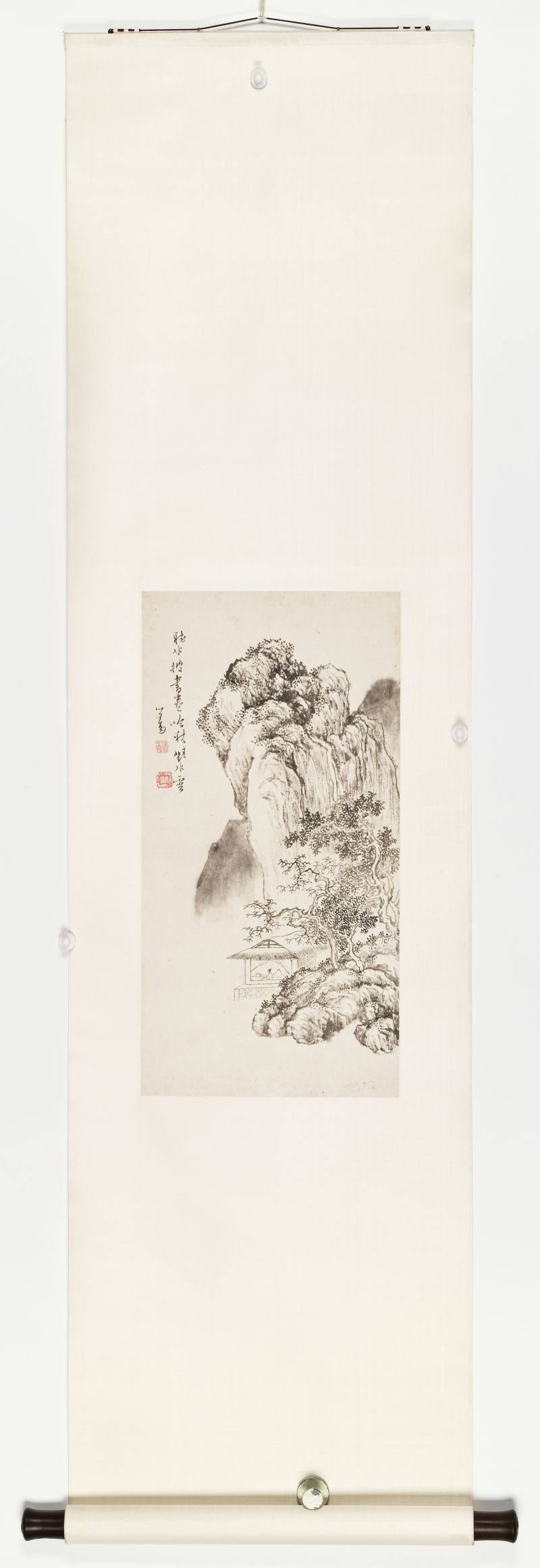 溥儒 听水披书卷 - 图2