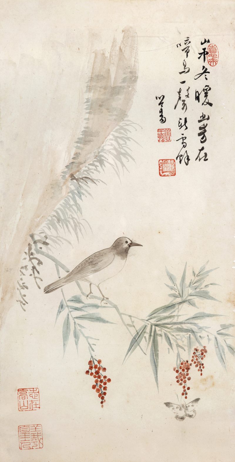 溥儒 天竺小雀