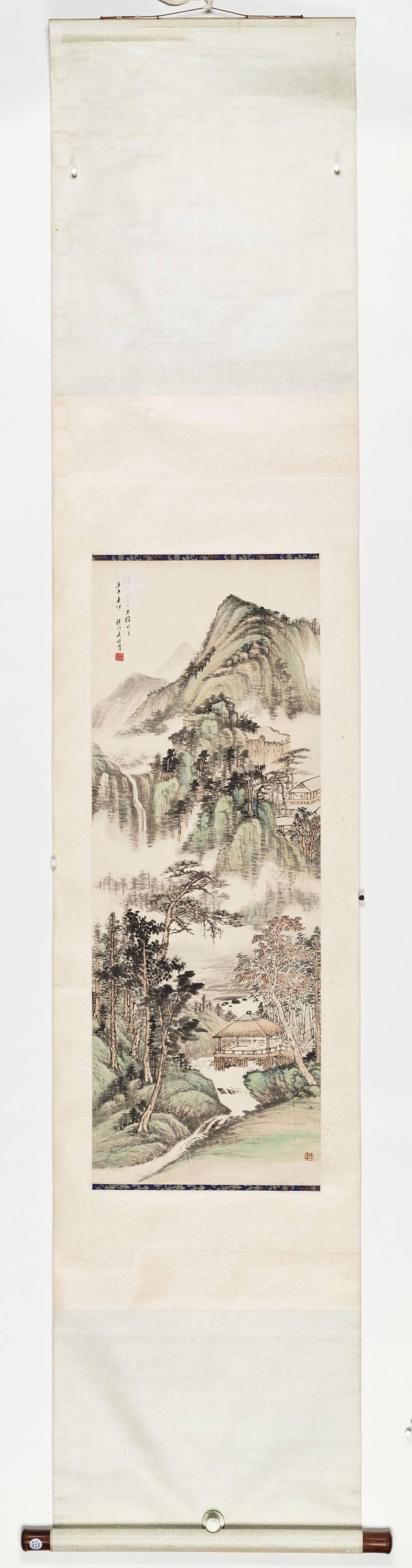 庚午（1930年）作 吴镜汀 溪亭独坐 - 图2