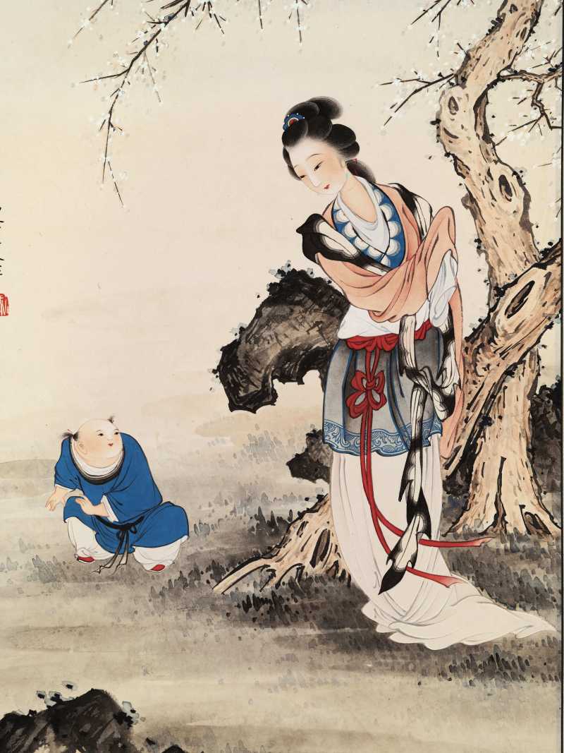 乙酉（1945年）作 王叔晖 教子图四屏 - 图26