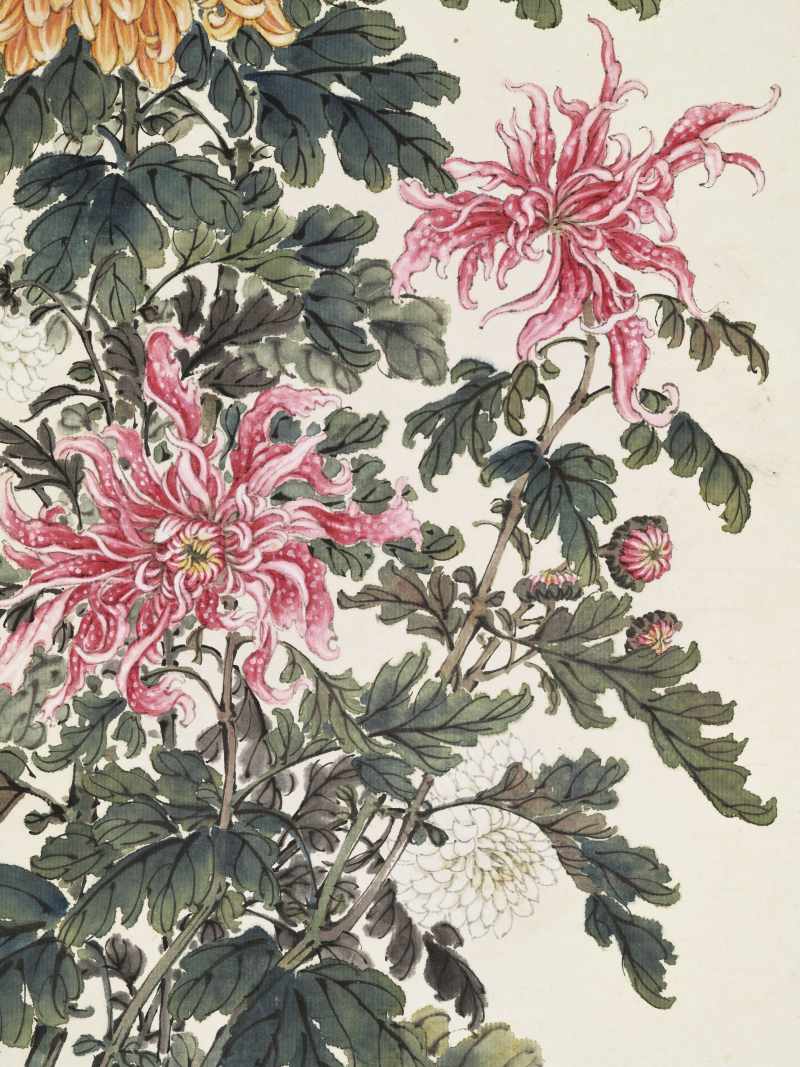 壬申（1932年）作 缪谷瑛 秋菊四屏 - 图34