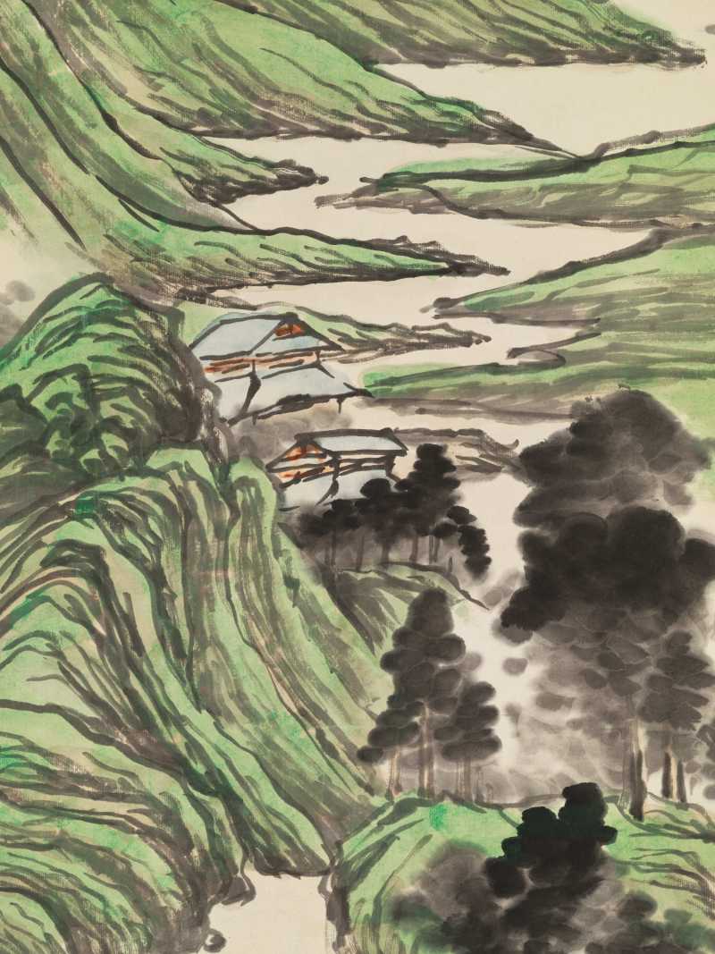 李云汉 青绿山水四屏 - 图39
