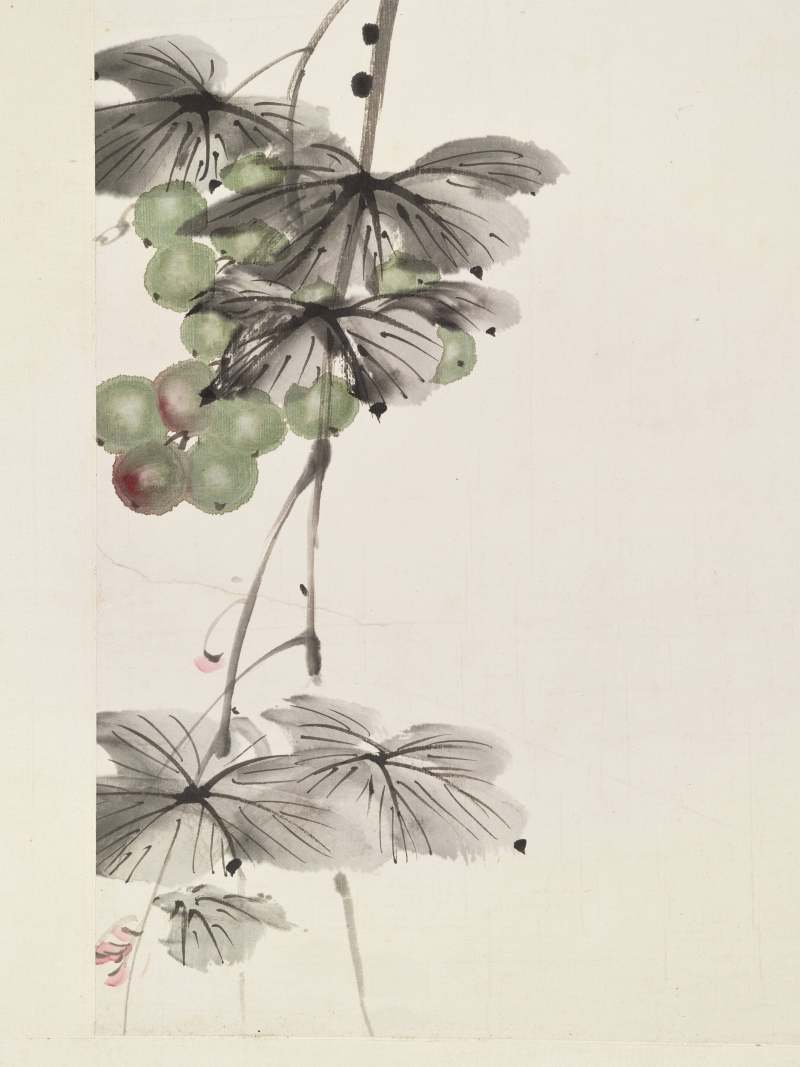 己巳（1929年）作 金梦石 松鼠葡萄 - 图5