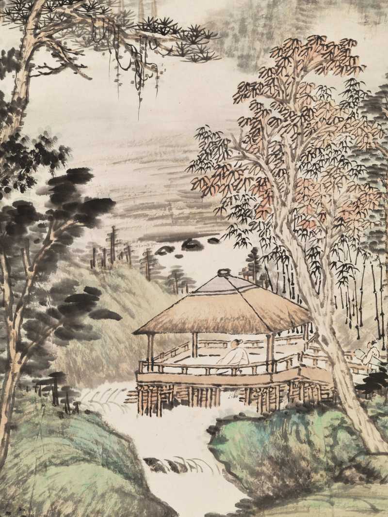 庚午（1930年）作 吴镜汀 溪亭独坐 - 图6
