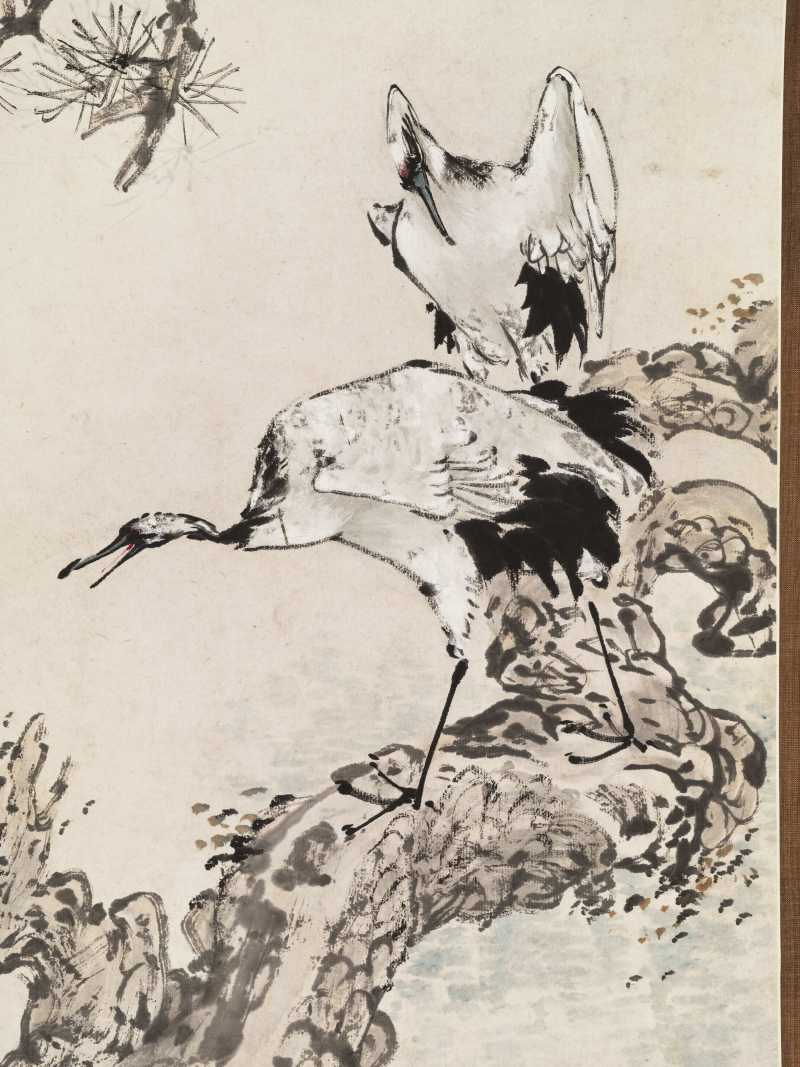 癸酉（1933年）作 程璋 仙鹤四屏 - 图10