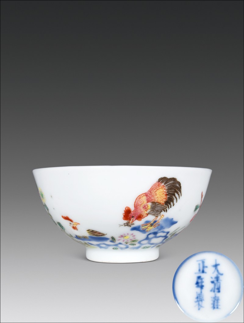 清雍正 粉彩大吉图杯 - 图1