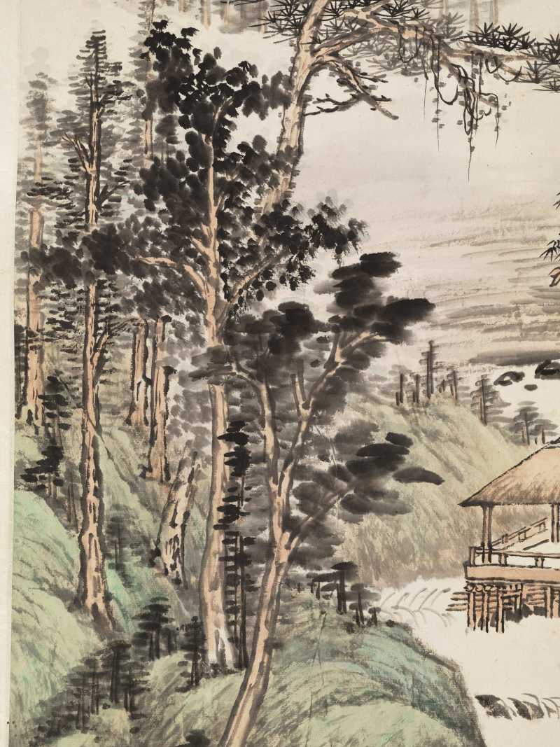 庚午（1930年）作 吴镜汀 溪亭独坐 - 图7
