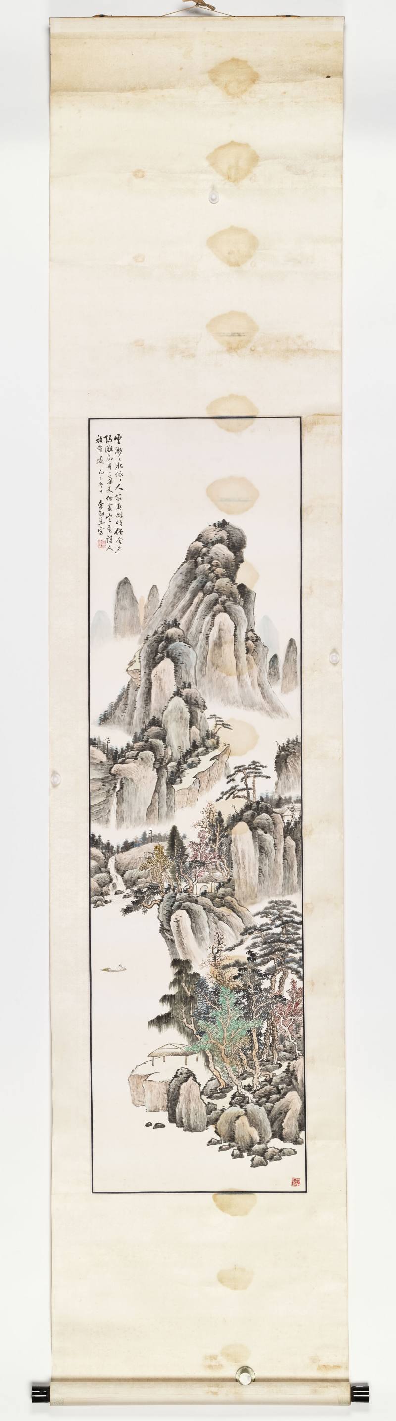己巳（1929年）作 俞剑华 云色苍翠 - 图2