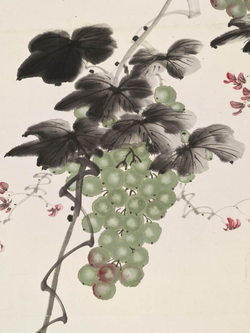 己巳（1929年）作 金梦石 松鼠葡萄 - 图7