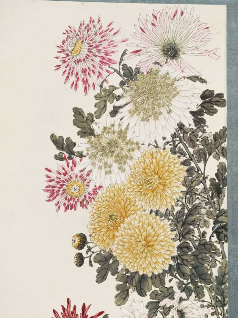 壬申（1932年）作 缪谷瑛 秋菊四屏 - 图37