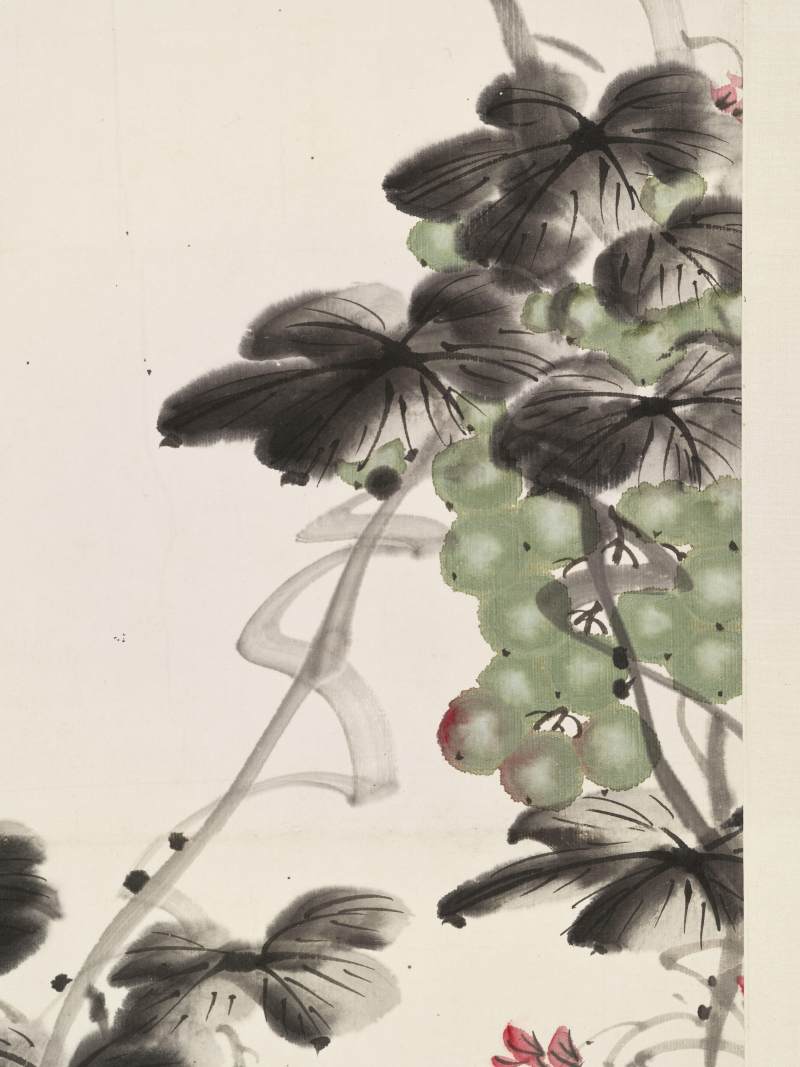 己巳（1929年）作 金梦石 松鼠葡萄 - 图8