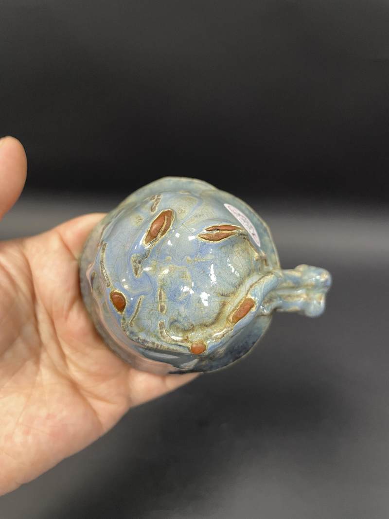 清早期 紫砂胎宜钧釉玉兰杯 - 图7