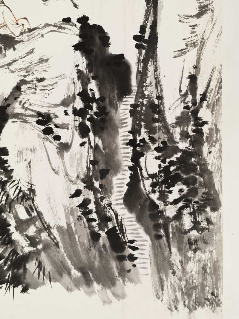 辛酉（1981年）作 梁树年 静听松风 - 图5