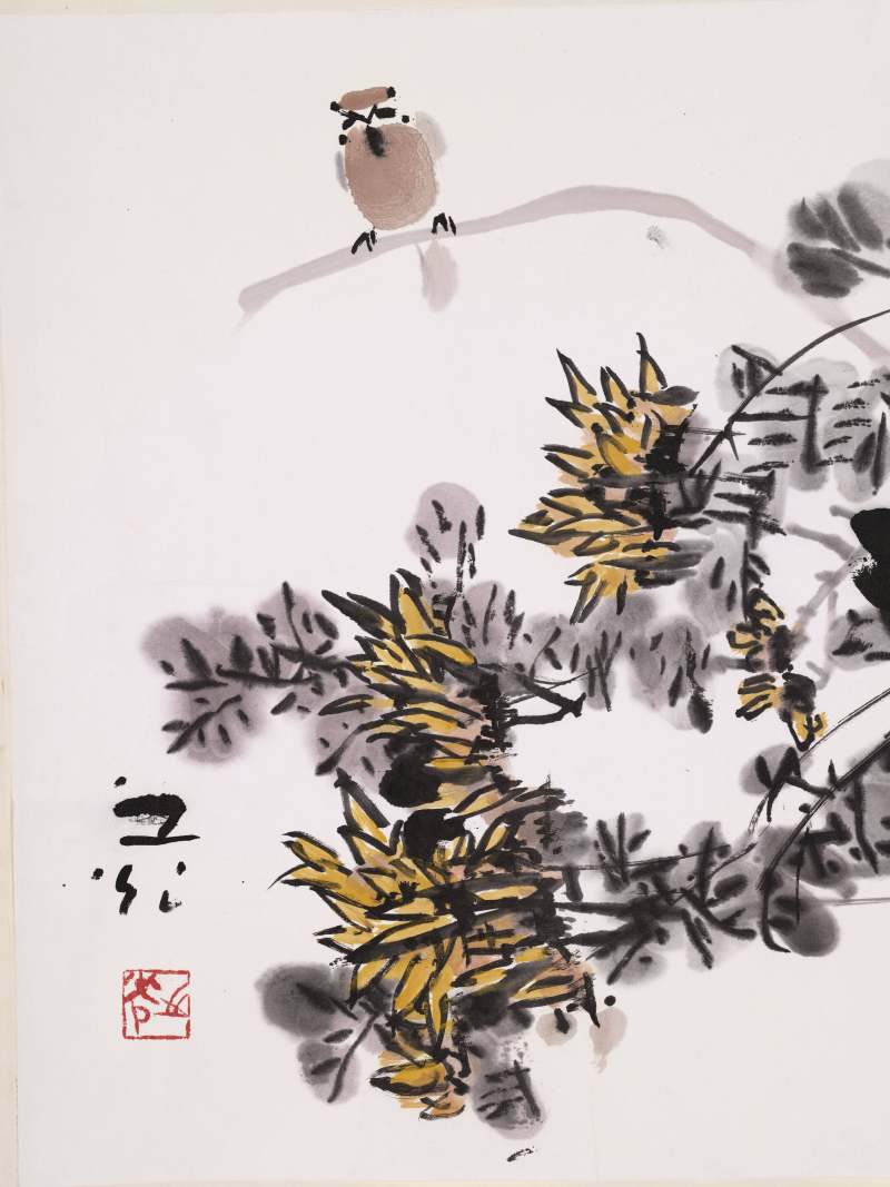 谢之光 菊雀图 - 图3
