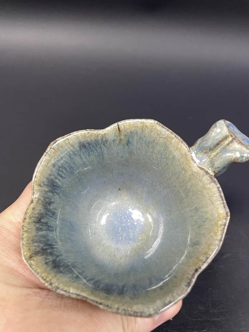 清早期 紫砂胎宜钧釉玉兰杯 - 图8
