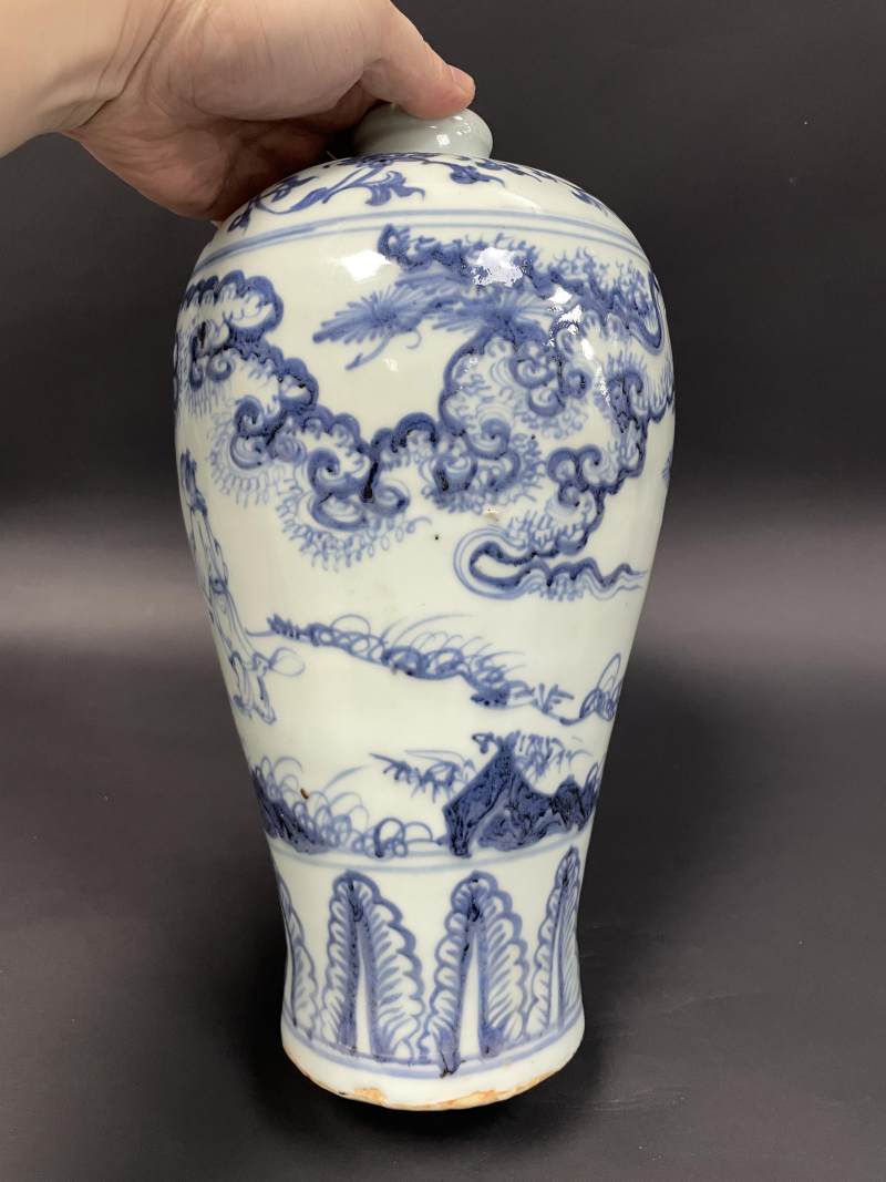 明空白期 青花高士图梅瓶 - 图3