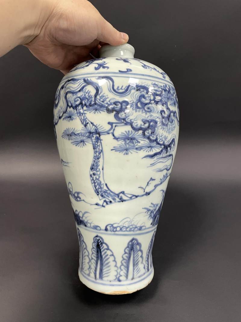 明空白期 青花高士图梅瓶 - 图4