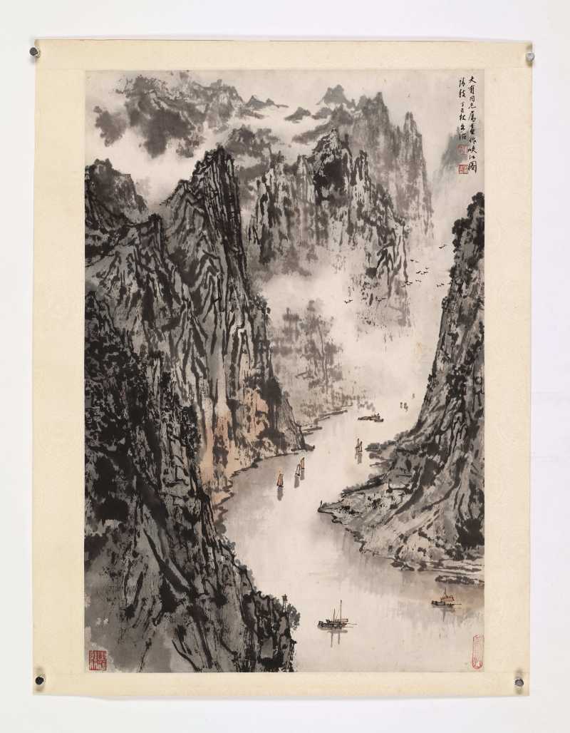 丁巳（1977年）作 宋文治 峡江行 - 图2